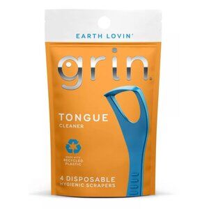 Grin Tongue Cleaner Disposable Hygienic Scrapers Made With Recycled Plastic 4-Pa